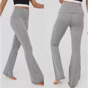 Aerie Offline The Hugger Foldover Flare High Waisted Legging Gray Size S